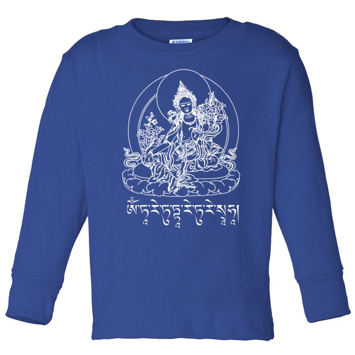 Buddha Green Tara Tra Tibetan Buddhism Vajrayana Meaningful Gift Toddler Long Sleeve Shirt