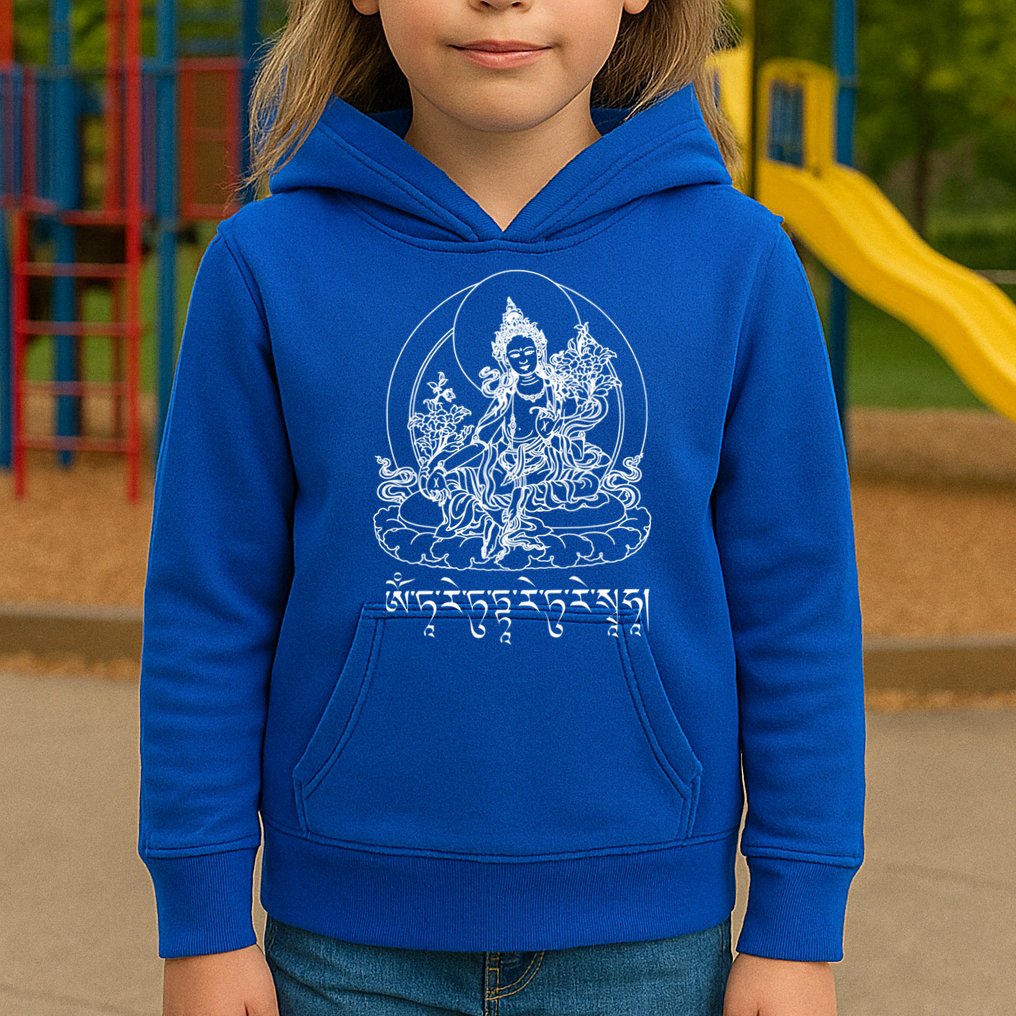 Buddha Green Tara Tra Tibetan Buddhism Vajrayana Meaningful Gift Kids Hoodie