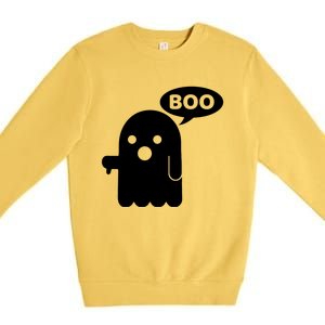 Boo Ghost Thumbs Down Funny Gift Premium Crewneck Sweatshirt