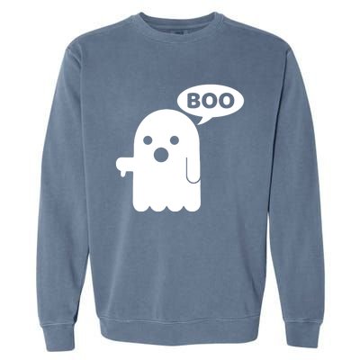 Boo Ghost Thumbs Down Funny Gift Garment-Dyed Sweatshirt