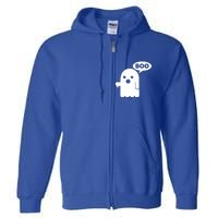 Boo Ghost Thumbs Down Funny Gift Full Zip Hoodie