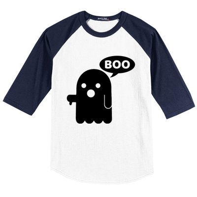 Boo Ghost Thumbs Down Funny Gift Baseball Sleeve Shirt