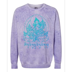 Buddha Green Tara Tra Tibetan Buddhism Vajrayana Meaningful Gift Colorblast Crewneck Sweatshirt