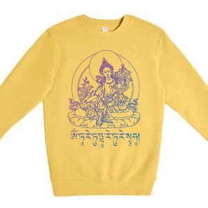 Buddha Green Tara Tra Tibetan Buddhism Vajrayana Meaningful Gift Premium Crewneck Sweatshirt