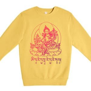 Buddha Green Tara Tra Tibetan Buddhism Vajrayana Meaningful Gift Premium Crewneck Sweatshirt