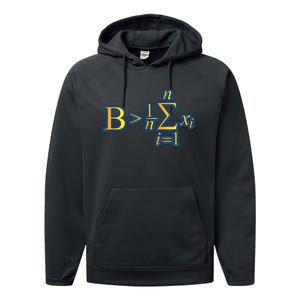 Be Greater Than Average Math Quotes Performance Fleece Hoodie