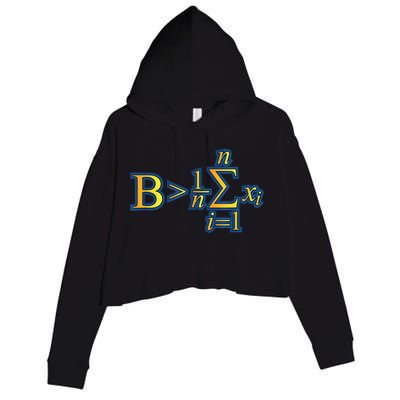 Be Greater Than Average Math Quotes Crop Fleece Hoodie