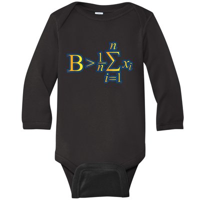 Be Greater Than Average Math Quotes Baby Long Sleeve Bodysuit