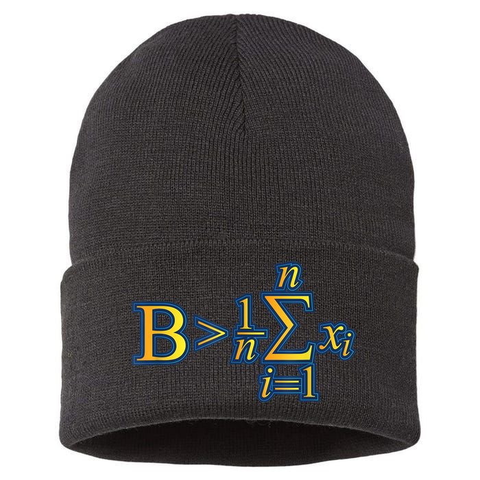 Be Greater Than Average Math Quotes Sustainable Knit Beanie