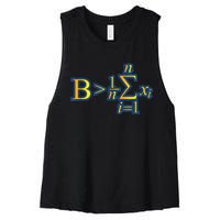 Be Greater Than Average Math Quotes Women's Racerback Cropped Tank