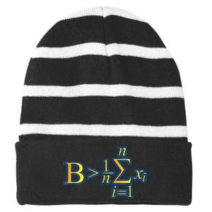 Be Greater Than Average Math Quotes Striped Beanie with Solid Band