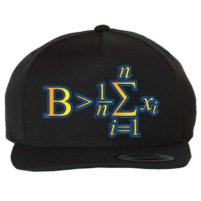 Be Greater Than Average Math Quotes Wool Snapback Cap