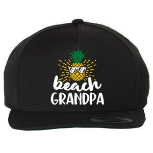 Beach Grandpa Tropical Summer Vacation Beach Pineapple Gift Wool Snapback Cap