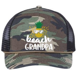 Beach Grandpa Tropical Summer Vacation Beach Pineapple Gift Retro Rope Trucker Hat Cap