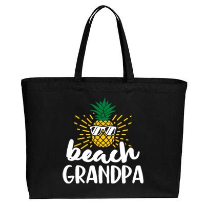 Beach Grandpa Tropical Summer Vacation Beach Pineapple Gift Cotton Canvas Jumbo Tote