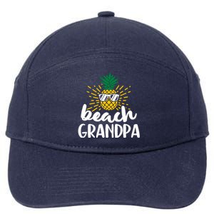 Beach Grandpa Tropical Summer Vacation Beach Pineapple Gift 7-Panel Snapback Hat