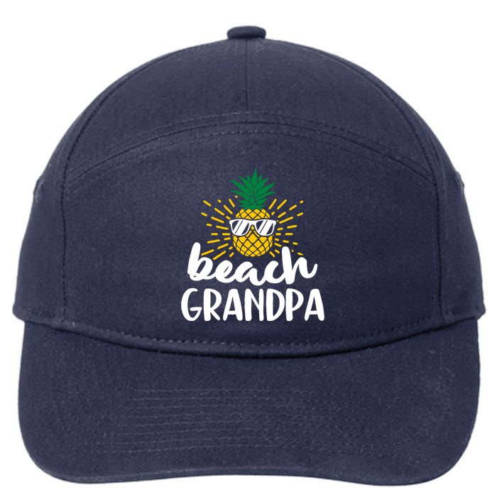 Beach Grandpa Tropical Summer Vacation Beach Pineapple Gift 7-Panel Snapback Hat