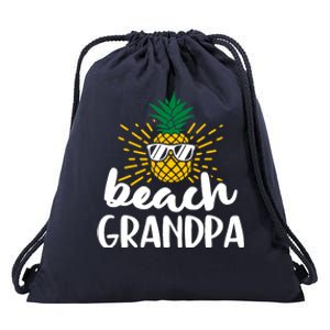 Beach Grandpa Tropical Summer Vacation Beach Pineapple Gift Drawstring Bag