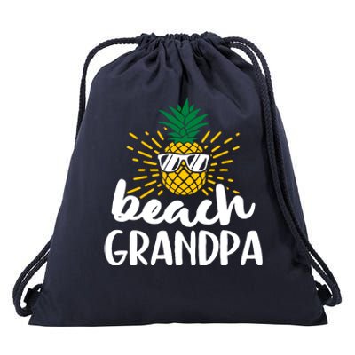 Beach Grandpa Tropical Summer Vacation Beach Pineapple Gift Drawstring Bag