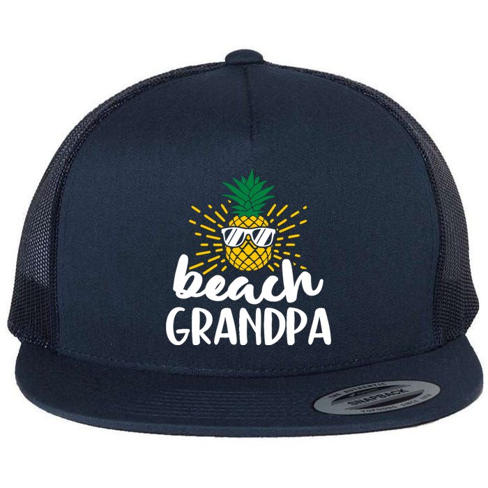 Beach Grandpa Tropical Summer Vacation Beach Pineapple Gift Flat Bill Trucker Hat