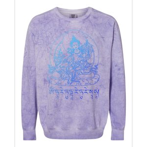 Buddha Green Tara Tra Tibetan Buddhism Vajrayana Meaningful Gift Colorblast Crewneck Sweatshirt