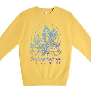 Buddha Green Tara Tra Tibetan Buddhism Vajrayana Meaningful Gift Premium Crewneck Sweatshirt