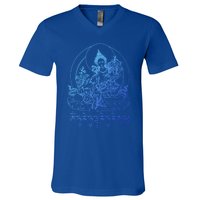 Buddha Green Tara Tra Tibetan Buddhism Vajrayana Meaningful Gift V-Neck T-Shirt