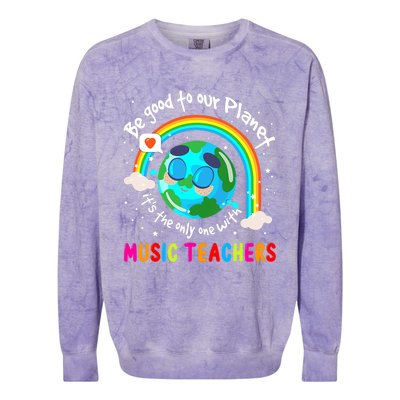 Be Good To Our Planet With Music Earth Day Colorblast Crewneck Sweatshirt