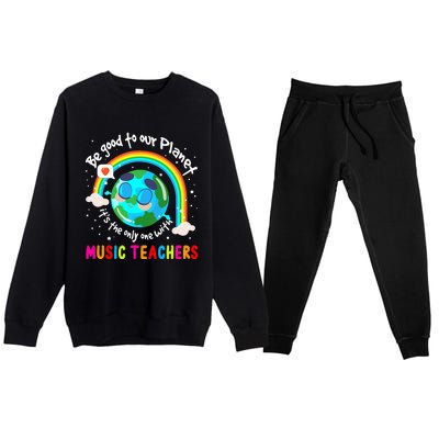 Be Good To Our Planet With Music Earth Day Premium Crewneck Sweatsuit Set