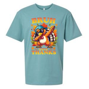 Bruh Give Thanks Dabbing Turkey Thanksgiving Thankful Funny Gift Sueded Cloud Jersey T-Shirt