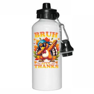 Bruh Give Thanks Dabbing Turkey Thanksgiving Thankful Funny Gift Aluminum Water Bottle