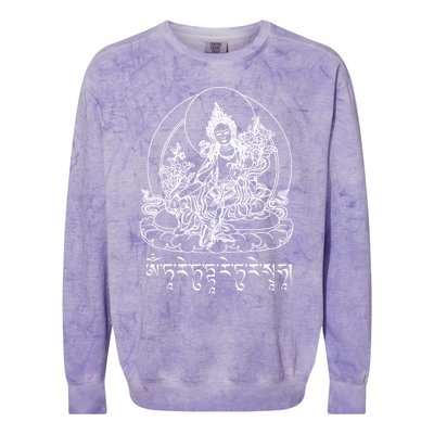 Buddha Green Tara Tra Tibetan Buddhism Vajrayana Gift Colorblast Crewneck Sweatshirt