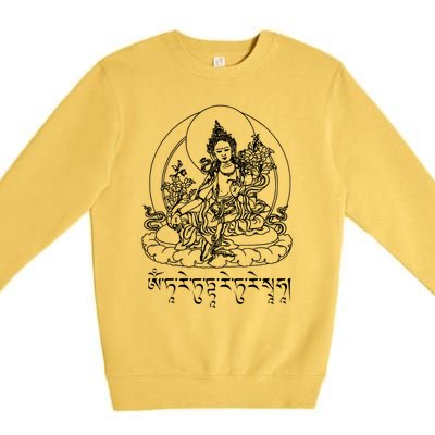 Buddha Green Tara Tra Tibetan Buddhism Vajrayana Gift Premium Crewneck Sweatshirt