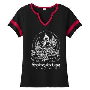 Buddha Green Tara Tra Tibetan Buddhism Vajrayana Gift Ladies Halftime Notch Neck Tee