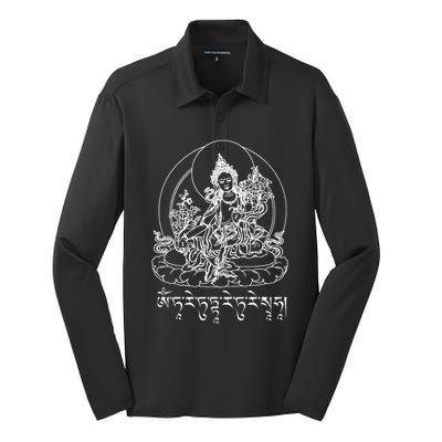 Buddha Green Tara Tra Tibetan Buddhism Vajrayana Gift Silk Touch Performance Long Sleeve Polo