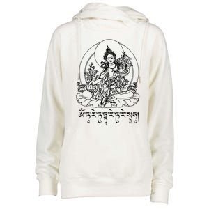 Buddha Green Tara Tra Tibetan Buddhism Vajrayana Gift Womens Funnel Neck Pullover Hood