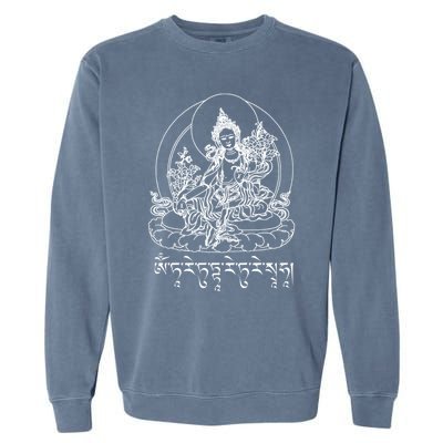 Buddha Green Tara Tra Tibetan Buddhism Vajrayana Gift Garment-Dyed Sweatshirt