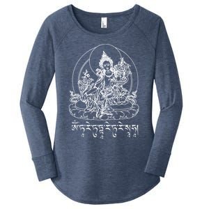 Buddha Green Tara Tra Tibetan Buddhism Vajrayana Gift Women's Perfect Tri Tunic Long Sleeve Shirt