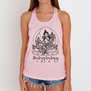 Buddha Green Tara Tra Tibetan Buddhism Vajrayana Gift Women's Knotted Racerback Tank