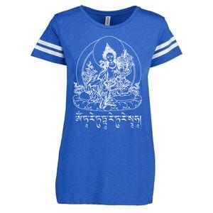 Buddha Green Tara Tra Tibetan Buddhism Vajrayana Gift Enza Ladies Jersey Football T-Shirt