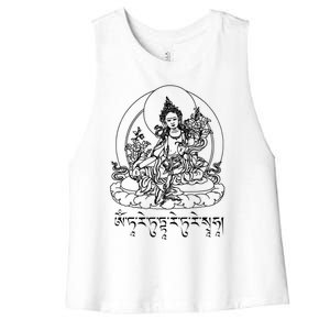 Buddha Green Tara Tra Tibetan Buddhism Vajrayana Gift Women's Racerback Cropped Tank