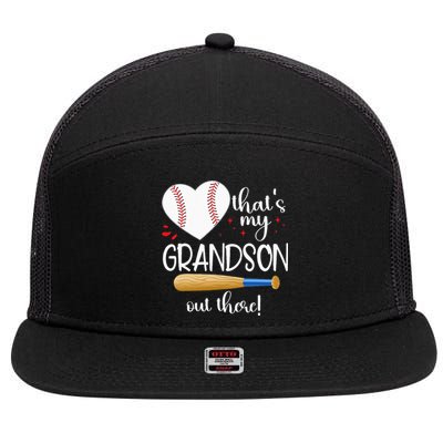 Baseball Grandma Thats My Grandson Out There Gifts Women 7 Panel Mesh Trucker Snapback Hat