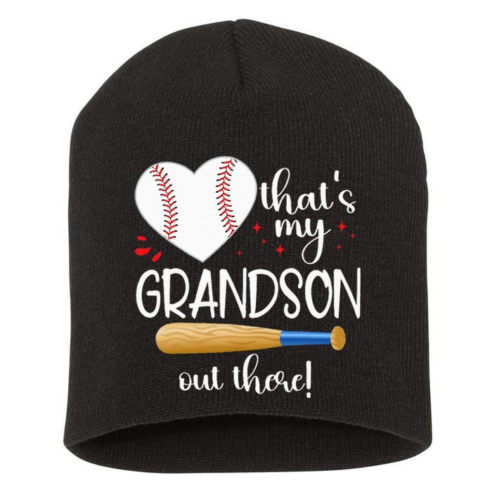 Baseball Grandma Thats My Grandson Out There Gifts Women Short Acrylic Beanie