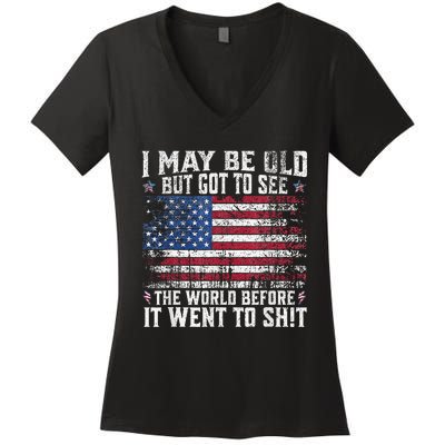 But Got To See The World Before It Went To Shit Women's V-Neck T-Shirt