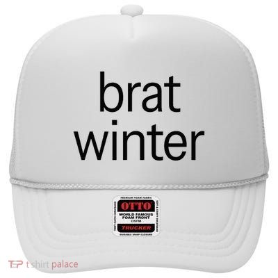 Brat Green Trendy Christmas Winter Meme Teens Get Z Gift High Crown Mesh Back Trucker Hat