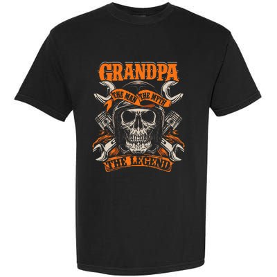 Biker Grandpa The Man The Myth The Legend Motorcycle Garment-Dyed Heavyweight T-Shirt