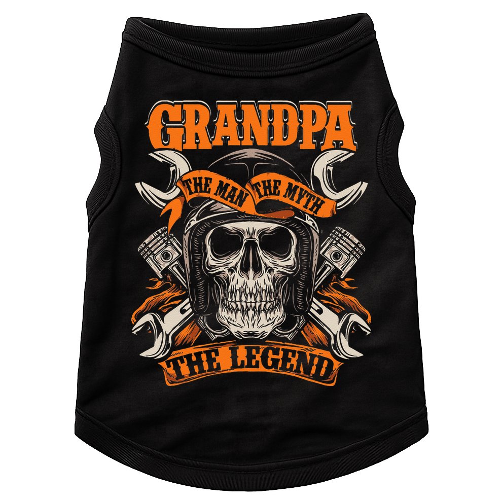 Biker Grandpa The Man The Myth The Legend Motorcycle Doggie Tank
