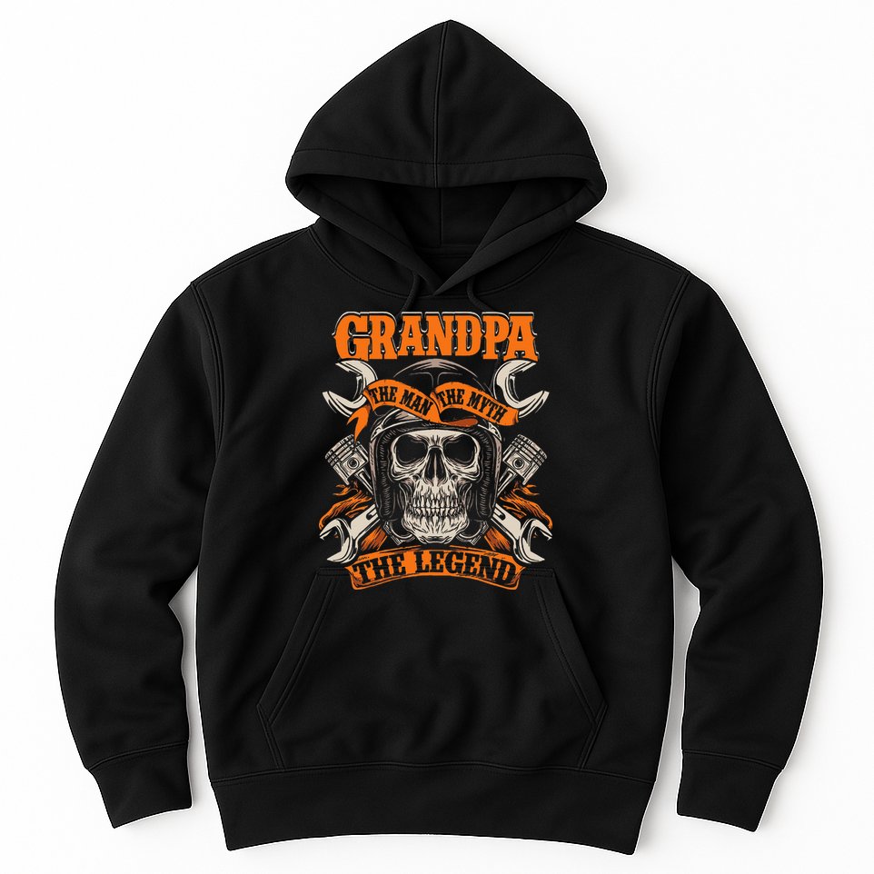 Biker Grandpa The Man The Myth The Legend Motorcycle Hoodie