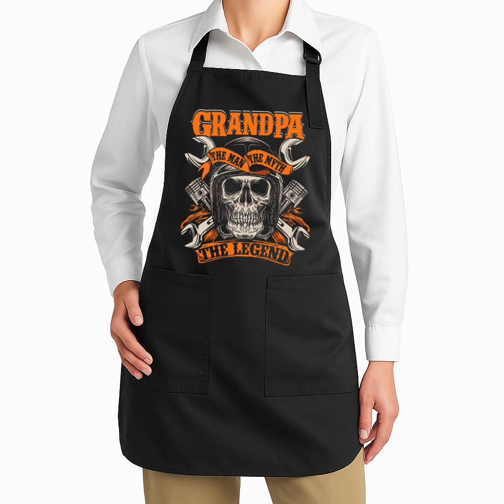 Biker Grandpa The Man The Myth The Legend Motorcycle Apron