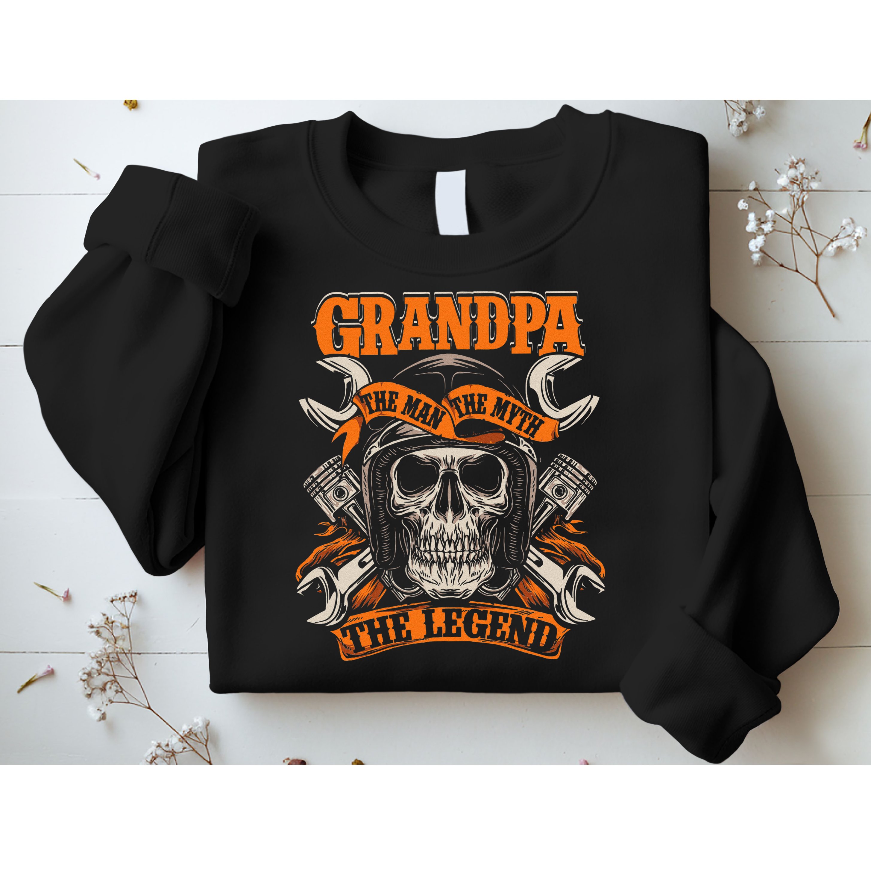 Biker Grandpa The Man The Myth The Legend Motorcycle Sweatshirt
